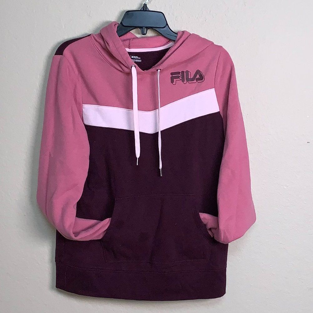 Pink FILA hoodie - Medium